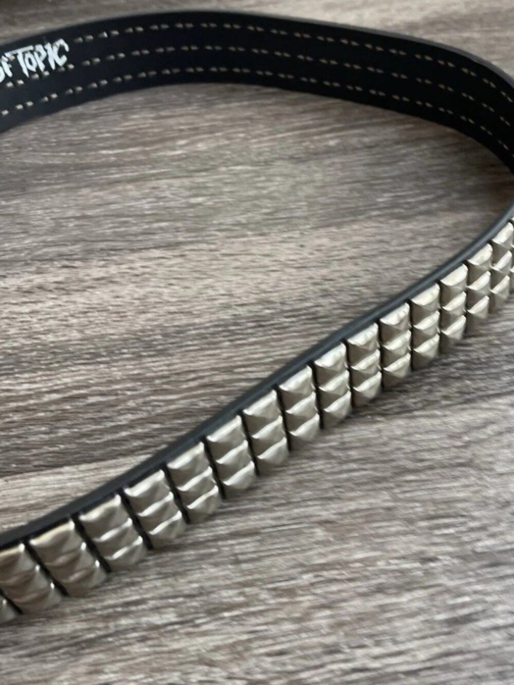 Vintage Hot Topic Pyramid Studded Belt Black Silver Tone Sz 36 Y2K Emo Goth Punk